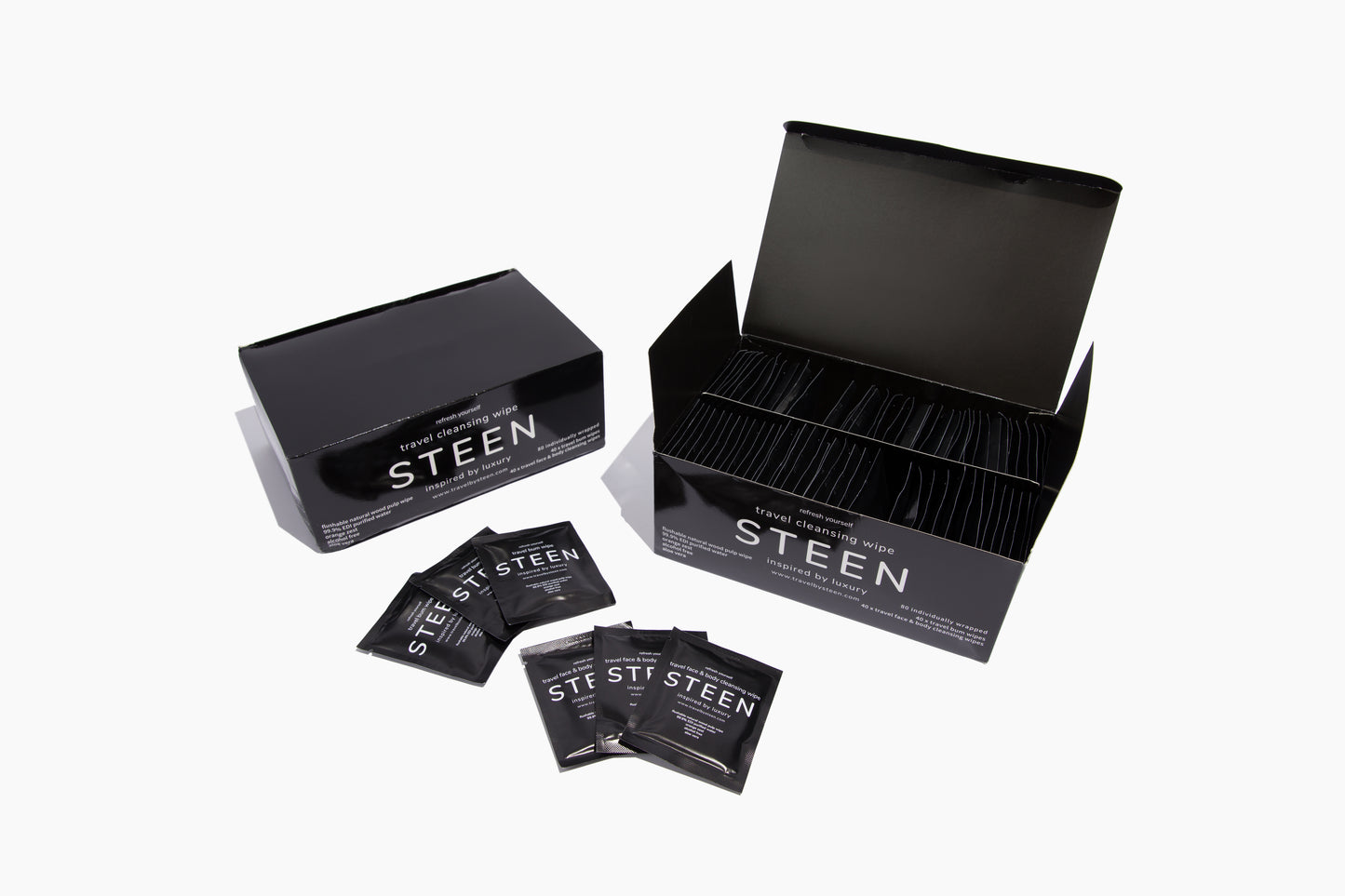 The STEEN Travel Cleansing Wipe Kit 80’s