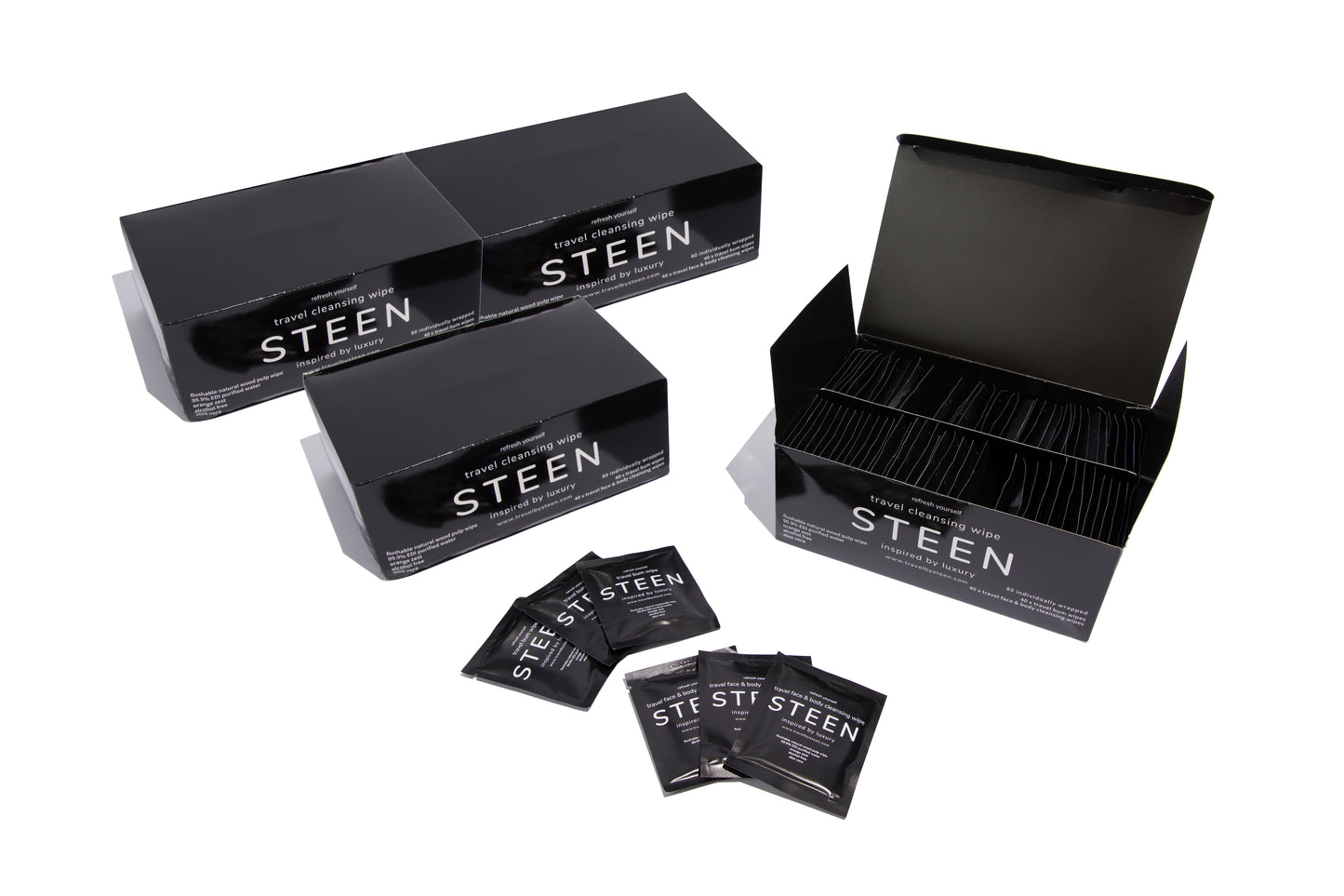 The STEEN Travel Cleansing Wipe Kit 80’s