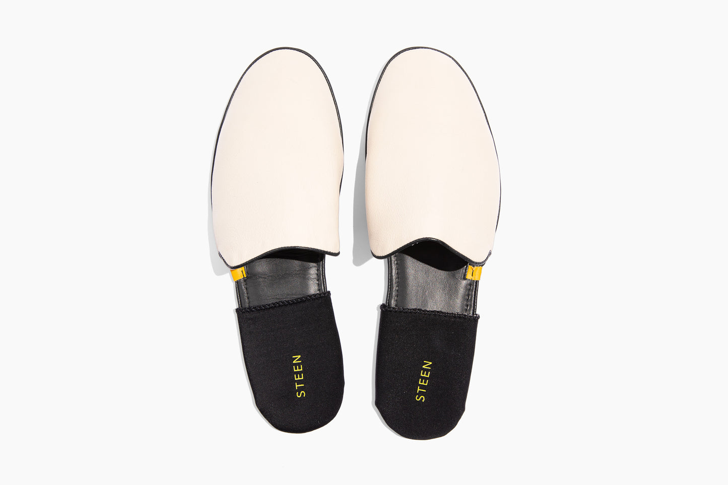 Luxury Cream leather. Foldable travel slipper. Handmade in Italy.