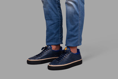STEEN | Blue Sneakers w/ Blue eco-fur