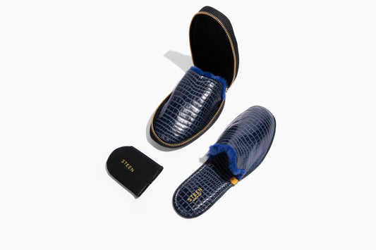 STEEN | luxury leather foldable travel slipper mens fashion