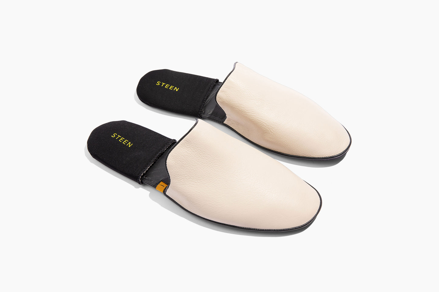 Luxury Cream leather. Foldable travel slipper. Handmade in Italy.