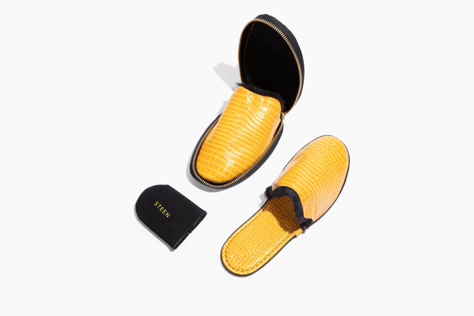 STEEN | luxury travel leather foldable slipper women's fashion